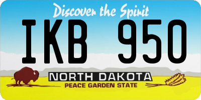 ND license plate IKB950