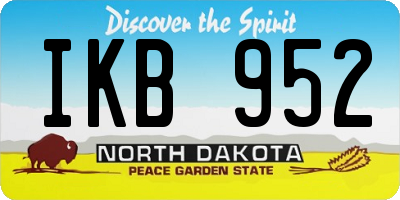 ND license plate IKB952