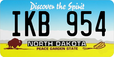 ND license plate IKB954
