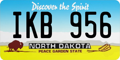 ND license plate IKB956