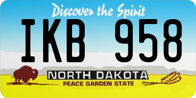ND license plate IKB958
