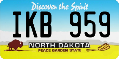 ND license plate IKB959