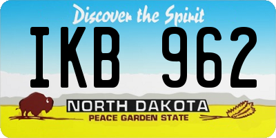 ND license plate IKB962