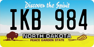 ND license plate IKB984