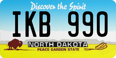ND license plate IKB990