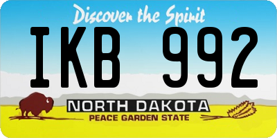 ND license plate IKB992