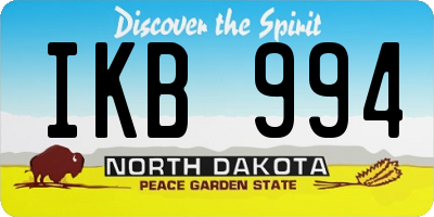 ND license plate IKB994