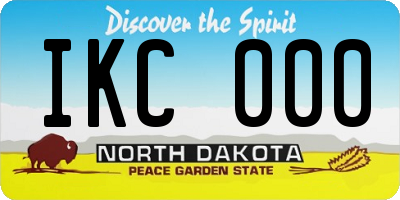 ND license plate IKC000