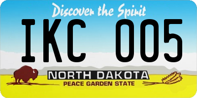 ND license plate IKC005