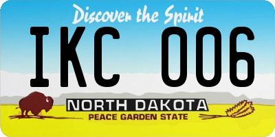 ND license plate IKC006