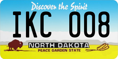 ND license plate IKC008