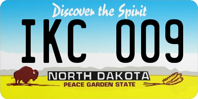 ND license plate IKC009