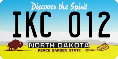 ND license plate IKC012