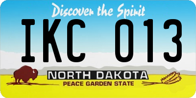 ND license plate IKC013