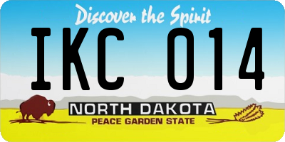 ND license plate IKC014