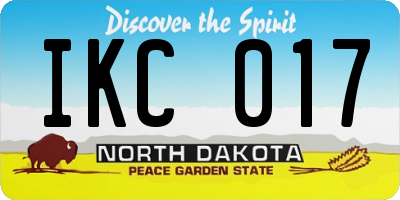 ND license plate IKC017
