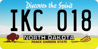 ND license plate IKC018