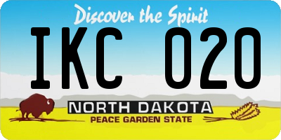 ND license plate IKC020