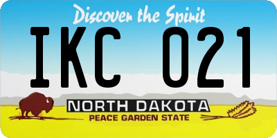ND license plate IKC021