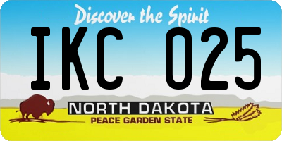 ND license plate IKC025