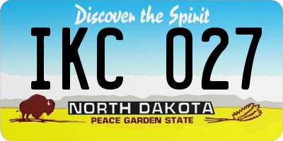 ND license plate IKC027