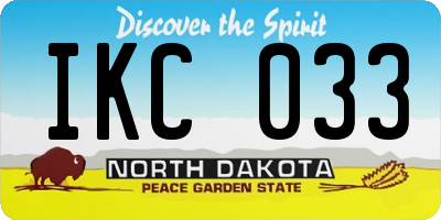ND license plate IKC033