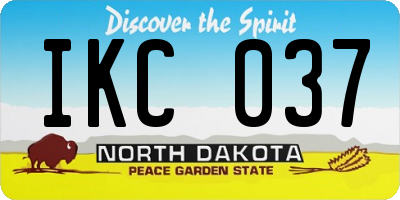 ND license plate IKC037