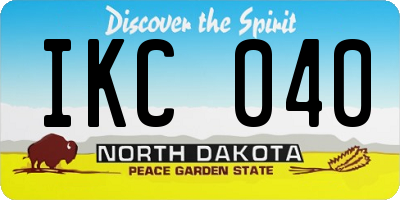 ND license plate IKC040
