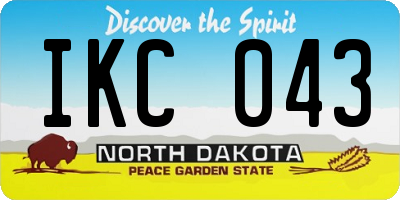 ND license plate IKC043