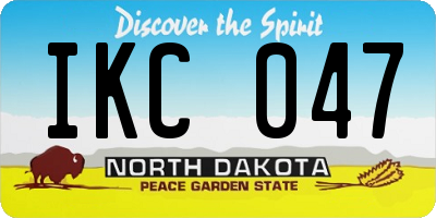 ND license plate IKC047