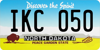 ND license plate IKC050