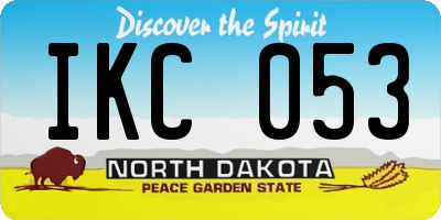 ND license plate IKC053