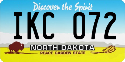 ND license plate IKC072