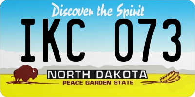 ND license plate IKC073