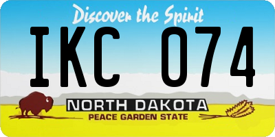 ND license plate IKC074
