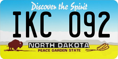 ND license plate IKC092