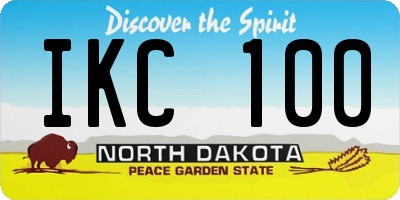ND license plate IKC100