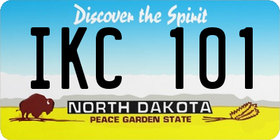 ND license plate IKC101