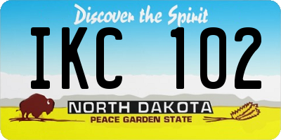 ND license plate IKC102