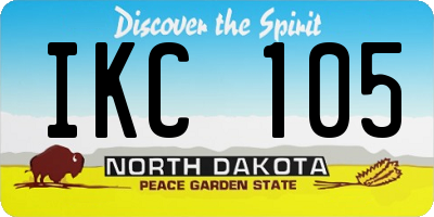 ND license plate IKC105