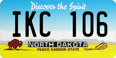 ND license plate IKC106