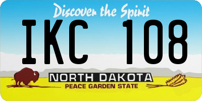 ND license plate IKC108