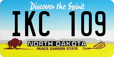 ND license plate IKC109