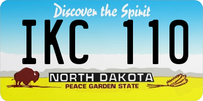 ND license plate IKC110