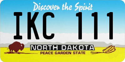ND license plate IKC111