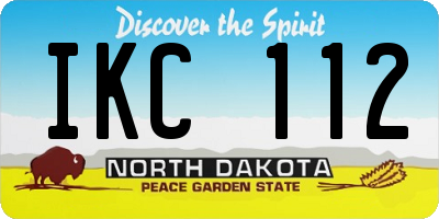 ND license plate IKC112