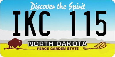 ND license plate IKC115