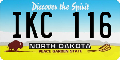 ND license plate IKC116