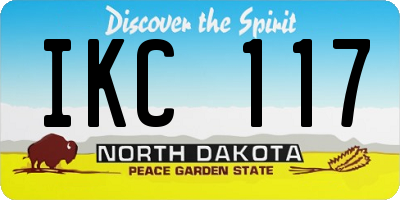 ND license plate IKC117