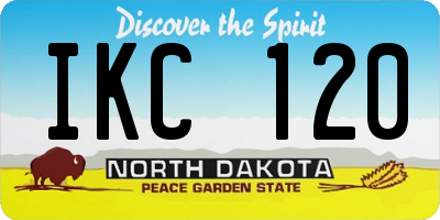 ND license plate IKC120